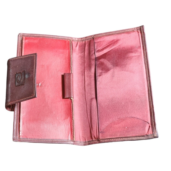 Vintage Capri Burgundy Cowhide Kisslock Bifold Continental Wallet 7"X4"X0.25" - Picture 3 of 9